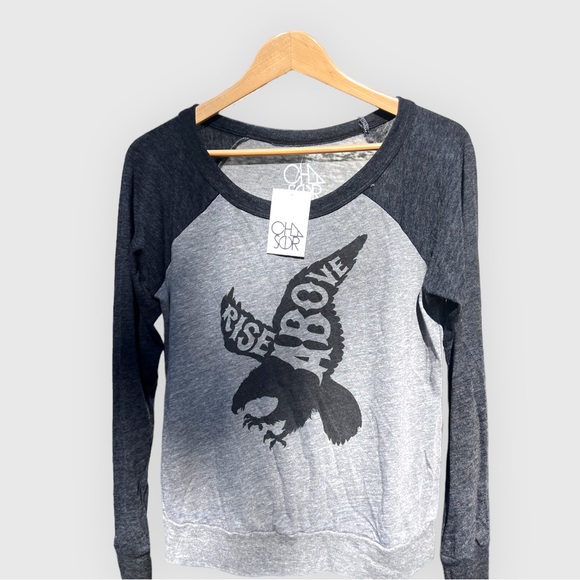 Chaser Rise Above Vintage Triblend Jersey in grey n black, size Small - Picture 4 of 6